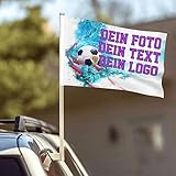 Foto-Autoflagge, Autofahne Mit Eigenem Foto/LOGO/Text, Fahne für Auto...