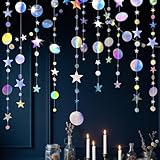 FIHODONE 4 PCS 52ft Glitzer Papier Circle Dots Garland Hochzeit...