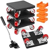 Druuzyl 4 Stück Möbel Transportrollen Set, Möbelwagen mit...