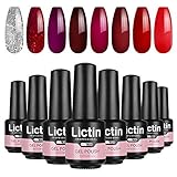 Lictin 8 Stück UV Farbgel Set Nagellack Nail Polish Set UV Nagellack UV...