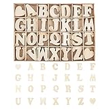 ANCLLO Holzbuchstaben A-Z und Herz-Set mit Ablagetablett, Holzbuchstaben,...