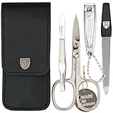 DREI SCHWERTER - 4-tlg. Nagelpflegeset 'Capri' | Hochwertiges Nageletui...