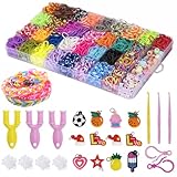 Noa Home Deco Loom Bänder Set, 2500 Stück Gummibänder für Armband...