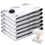 ETROBOT 6 Stück Vakuumbeutel für Kleidung (60x40cm) Kleideraufbewahrung &...