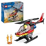 LEGO City Feuerwehrhubschrauber, Set mit Hubschrauber-Spielzeug und...