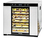 ROMMELSBACHER Dörrautomat Edelstahl 1000W, XXL-Dörrfläche 1,6m², 10...