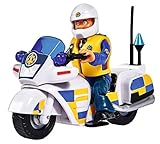 Simba 109251092 - Feuerwehrmann Sam Polizei Motorrad, mit Malcolm Figur,...