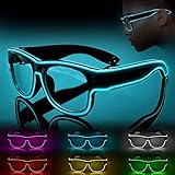 Ainiv LED Leuchtbrille, Aufladbar Led Brille, Kabellos Party Brille,...