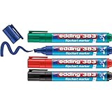 edding 383 Flipchart-Marker - 4er-Set - schwarz, rot, blau, grün -...