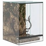 Terrarium aus Glas, Terrarium Futterbox für Reptilien, Amphibien, Weiß,...