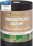 GardenGloss 50m2 Unkrautvlies Gartenvlies 150g/m2 Extra Stark Gegen Unkraut...