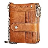 Geldbörse Herren Echtem Leder Brieftasche Herren RFID Schutz Portemonnaie...