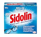 Sidolin Brillenputztücher (50 Stück), feuchte Reinigungstücher für...
