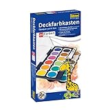 Idena 22064 - Deckfarbkasten mit 24 Farben und 1 Tube Deckweiß, ideal für...