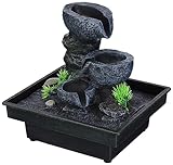 pajoma® Floating Stones Zimmerbrunnen H 20 cm – 3-stufiger Wasserfluss...
