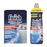 Finish Spülmaschinenpflege SET, Klarspüler 800ml & Spezial Salz 1,2 Kg