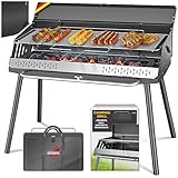 KESSER® Klappgrill tragbarer Camping Grill mit Gestell | Holzkohlegrill...