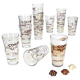 MamboCat 6er Set Candy Latte Macchiato Gläser mit Schrift-Dekor I 380 ml I...