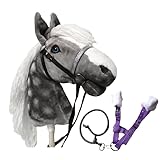 Windy Mane Set Steckenpferd Apfelschimmel A3 + Abnehmbare Trense & Violett...