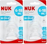 NUK First Choice+ Anti-Colic-Trinksauger Silikon | kiefergerechte NUK Form...