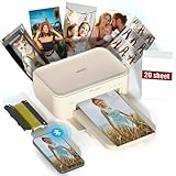 HPRT Desktop Fotodrucker 10cm x 15cm mit 20 Blatt Fotopapier & 1 Band,...