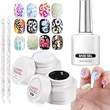 Gel Nagellack Set Professionelle Fingernagel Base Coat Designs Spitze...