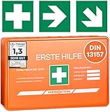 Erste Hilfe Kasten DIN 13157:2021 Small - Inkl. praktischer Wandhalterung,...