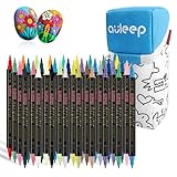 AULEEP Acrylstifte Set 60 Farben (10 Metallic Stiftes Inklusive) Dual Tip...