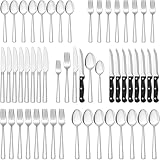 Terlulu 36 teiliges Edelstahl Besteckset mit Steakmesser, Besteck Set 6...