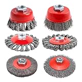 Drahtscheibe für Winkelschleifer – Drahtbürste mit Knoten, 6 Stück,...