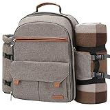 Sunflora Picknick Rucksack Set 4 Personen mit Isoliertem Kühlung und...