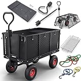 ONBEST Bollerwagen mit klapp-baren Seitenwänden – Gartenwagen für 550...