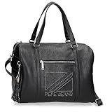 Pepe Jeans Donna Handtasche Bowling Schwarz 34 x 23 x 17 cm Kunstleder,...