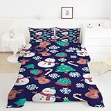 Bettdecke 200x200 Schneemann Steppdecke 200x200 Weihnachtsbaum 4...