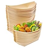 MATANA 100 Schiffchen Snackschalen, 22cm - Bambus Schalen, Einwegschalen,...