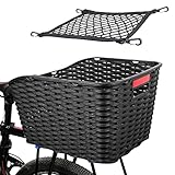 Unisex Fahrradkorb Hinten 27L Weave Kunststoffgeflecht Wetterfest Rostet...