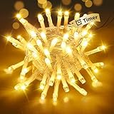 btfarm Lichterkette Batterie mit Timer 2 Modi, 5M 50 LED Lichterketten...