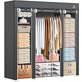 KESSER® Kleiderschrank Stoffschrank Stabil mit Kleiderstange & Ablagen,...