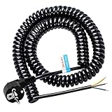 2M Schutzkontakt Verlängerungs Kabel, Anschluss Spiralkabel...
