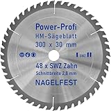 HM-Sägeblatt 300 x 30 mm SWZ 48 x Zahn - nagelfest Super-Allrounder -...