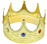 Foxxeo goldene Königskrone für Kinder und Erwachsene - Karneval König...