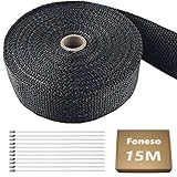 Hitzeschutzband, Foneso 15M Hitzeschutzband Auspuff Schwarz mit 12...