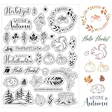 BOOMTOP Silikonstempel Herbst Sprüche Deutsch Clear Stamps Herbst Klare...