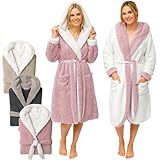 CalmyLIFE Bademantel Damen flauschig Morgenmantel - mit Wendefunktion...