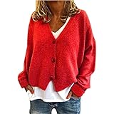 Damen-Strickjacke, kurz, V-Ausschnitt, Pullover, schick und elegant,...