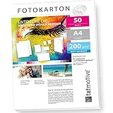 TATMOTIVE FA4200M50 Fotokarton Fotopapier 200g matt weiß/Laserdrucker/DIN...