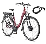 TELEFUNKEN E-Bike Damen 28 Zoll, Elektrofahrrad Frontmotor, 7-Gang...