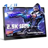 Touchscreen Portable Gaming Monitor, 16 Zoll 2K(2560x1600) Tragbarer...