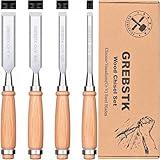 GREBSTK 4 tlg. Stechbeitel Satz für Holzarbeiten Professionelle Beitel aus...