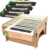 5x BURI Grill Öko Einweggrill Einmalgrill 100% Nachhaltig - Bio Grill...